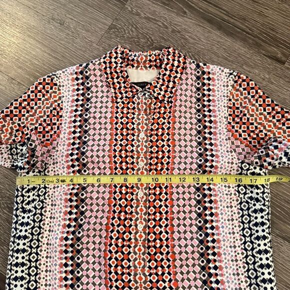 J. Crew Women's Multicolor Geometric Print Silk Dress - Picture 6 of 9